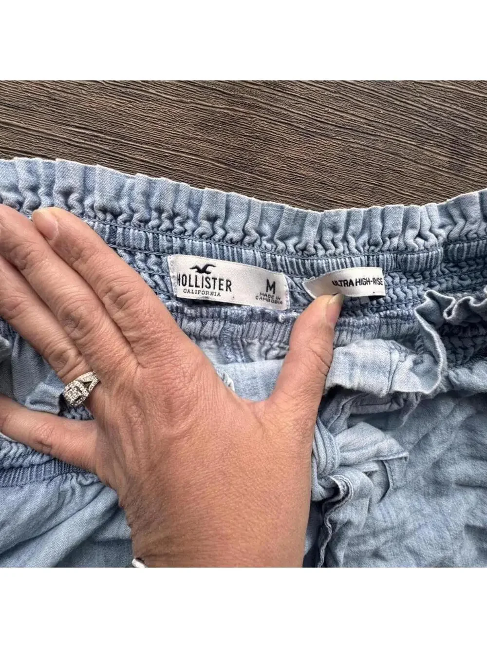 Hollister Co. Women's Grey and Blue Shorts